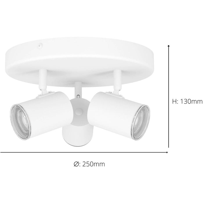 Modern White Triple Round GU10 Ceiling Spotlight for Elegant Bathroom Lighting