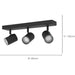 Modern Black Triple Bar Bathroom Ceiling Spotlight with GU10 Fittings for Stylish Indoor Lighting