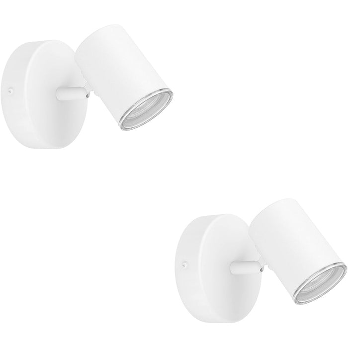 2 PACK Sleek White GU10 Bathroom Ceiling Spotlight Modern Design for Elegant Homes