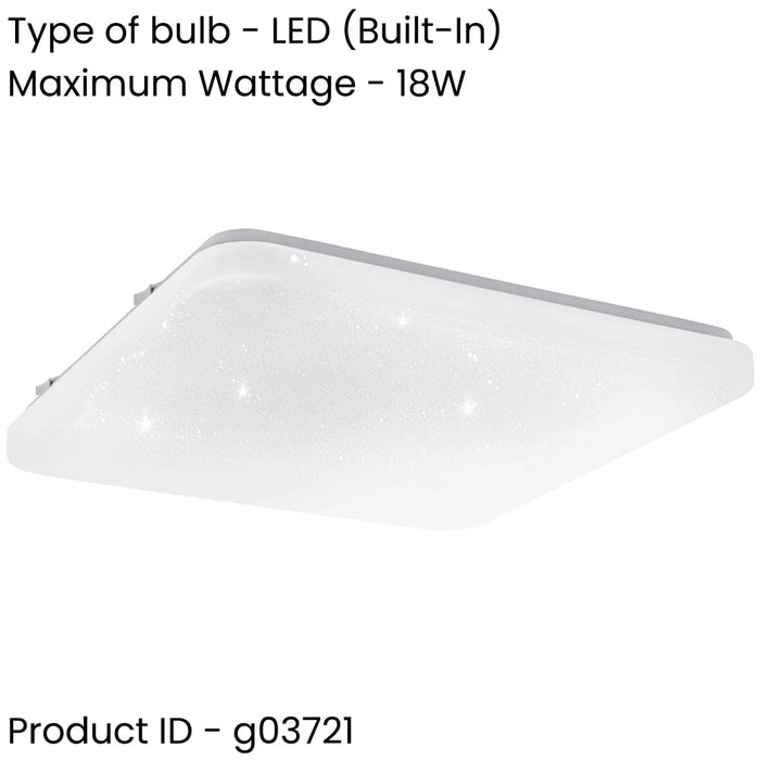 Stylish Modern White Square LED Ceiling Light for Indoor Bathroom