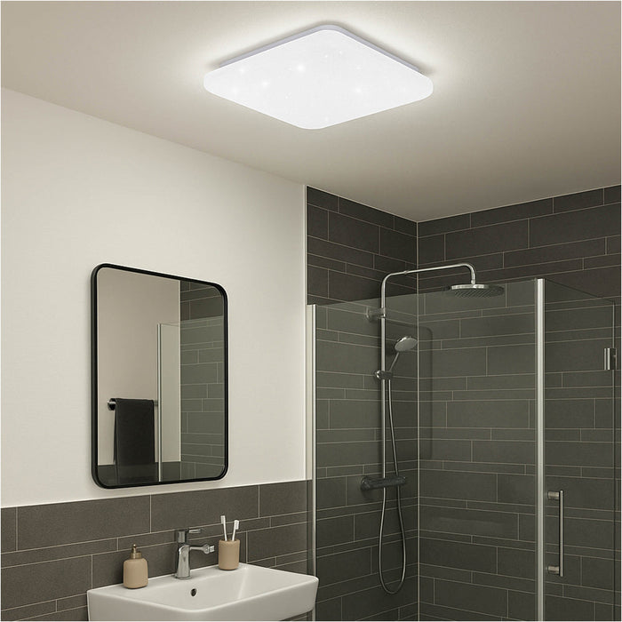 2 PACK Stylish Modern White Square LED Ceiling Light for Indoor Bathroom