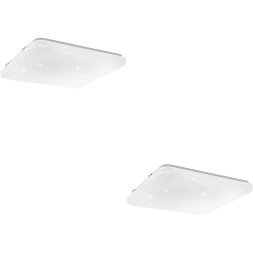 2 PACK Stylish Modern White Square LED Ceiling Light for Indoor Bathroom