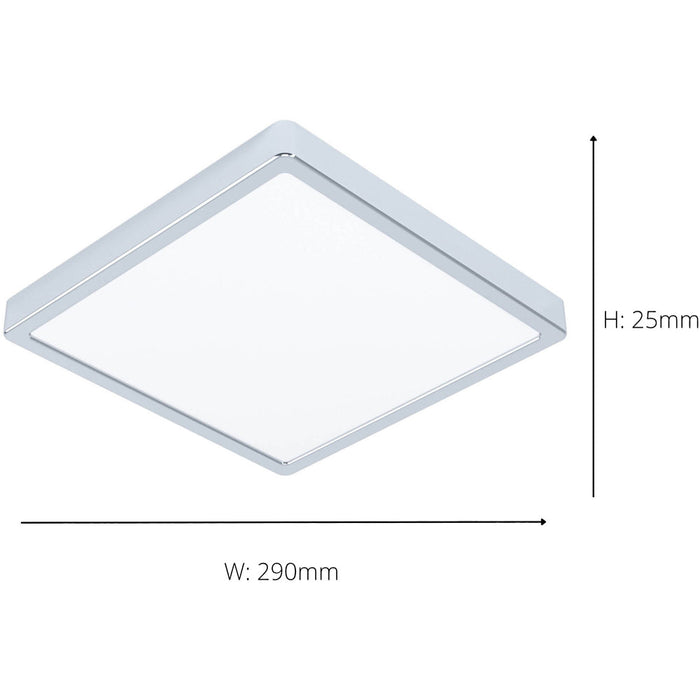 2 PACK Stylish 29cm Modern Chrome Square LED Ceiling Light for Indoor Spaces