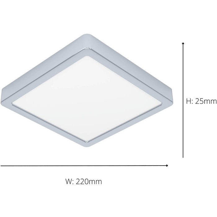 2 PACK Stylish 22cm Chrome Square LED Ceiling Light for Modern Indoor Spaces