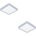 2 PACK Stylish 22cm Chrome Square LED Ceiling Light for Modern Indoor Spaces