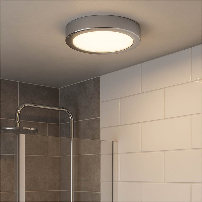 2 PACK Sleek Modern Chrome Round LED Ceiling Light for Indoor Spaces