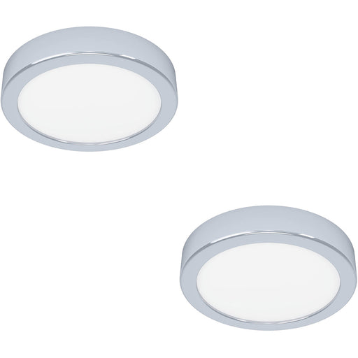 2 PACK Sleek Modern Chrome Round LED Ceiling Light for Indoor Spaces