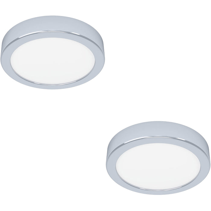 2 PACK Sleek Modern Chrome Round LED Ceiling Light for Indoor Spaces