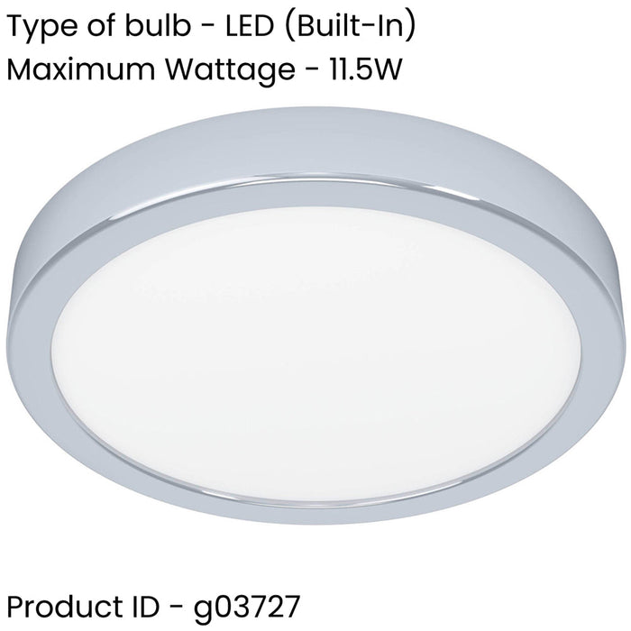 2 PACK Stylish Modern Design Chrome Round Ceiling Light 21cm with LED for Indoor Spaces