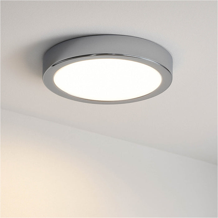 Stylish Modern Design Chrome Round Ceiling Light 21cm with LED for Indoor Spaces
