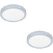 2 PACK Stylish Modern Design Chrome Round Ceiling Light 21cm with LED for Indoor Spaces