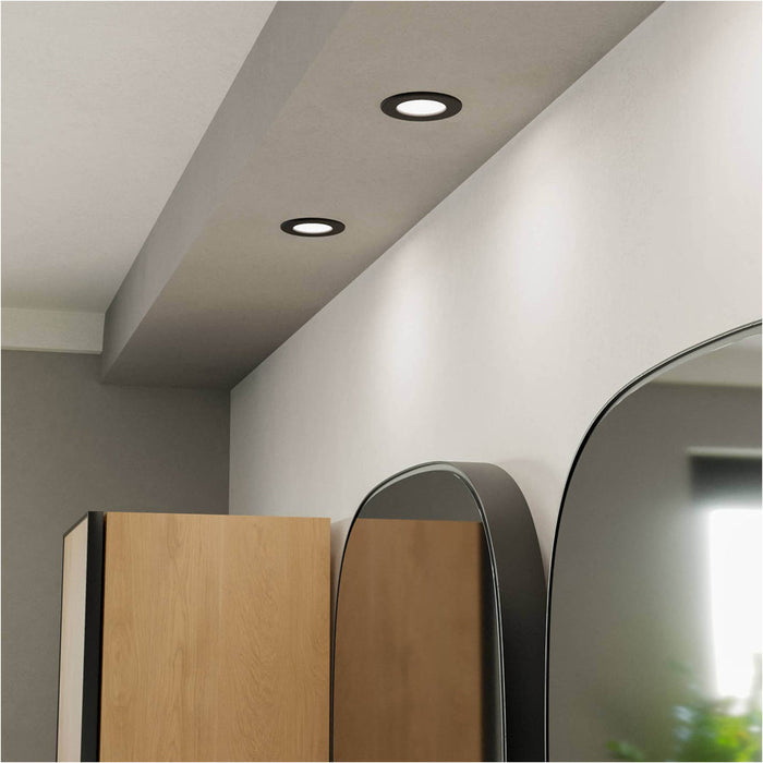 2 PACK Sleek Modern Black LED Ceiling Light for Indoor Spaces Stylish Semi Flush Fixture