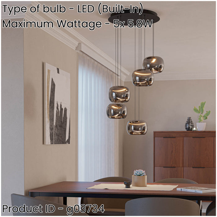 Stylish Modern Black LED Pendant Light for Indoor Ceiling Hanging Fitting