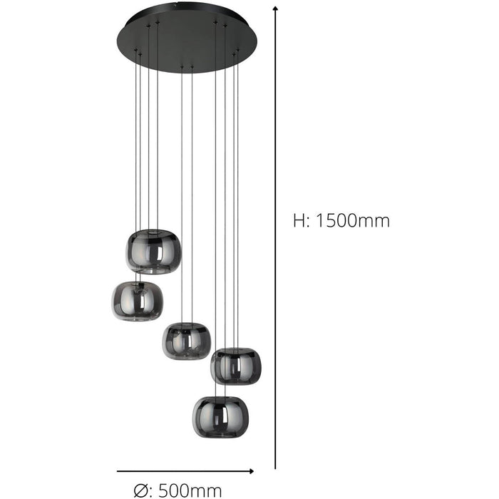 Stylish Modern Black LED Pendant Light for Indoor Ceiling Hanging Fitting
