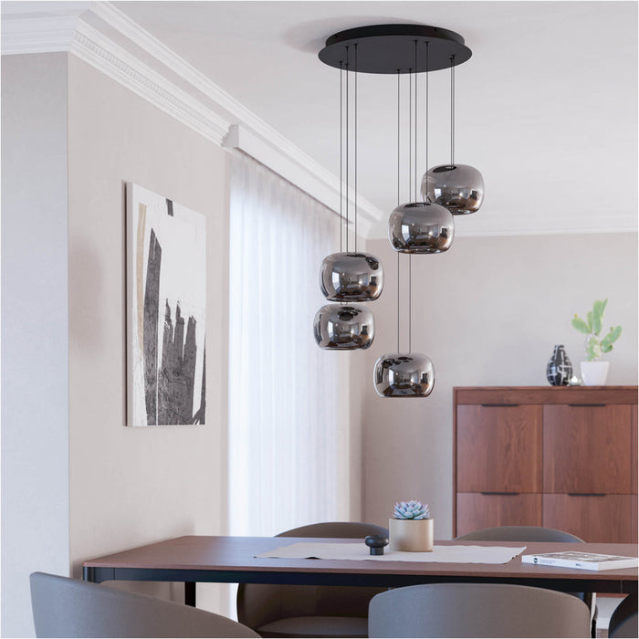 Stylish Modern Black LED Pendant Light for Indoor Ceiling Hanging Fitting