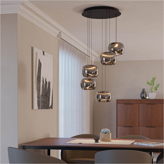 Stylish Modern Black LED Pendant Light for Indoor Ceiling Hanging Fitting