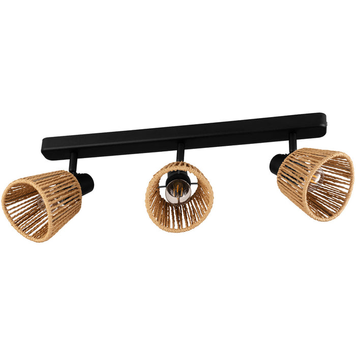 Sleek Black Triple Ceiling Light Fixture for Contemporary Indoor Spaces