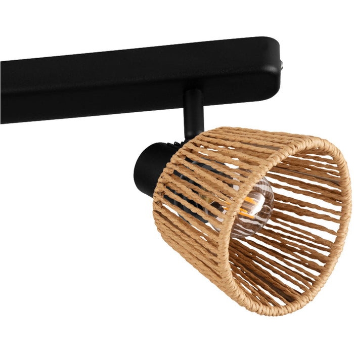 Sleek Black Triple Ceiling Light Fixture for Contemporary Indoor Spaces