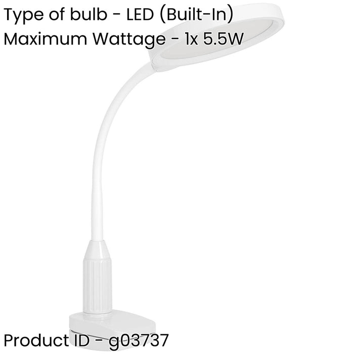 2 PACK Sleek Modern White LED Table Lamp for Stylish Indoor Home Lighting