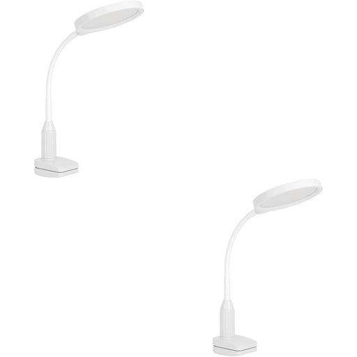 2 PACK Sleek Modern White LED Table Lamp for Stylish Indoor Home Lighting