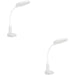 2 PACK Sleek Modern White LED Table Lamp for Stylish Indoor Home Lighting