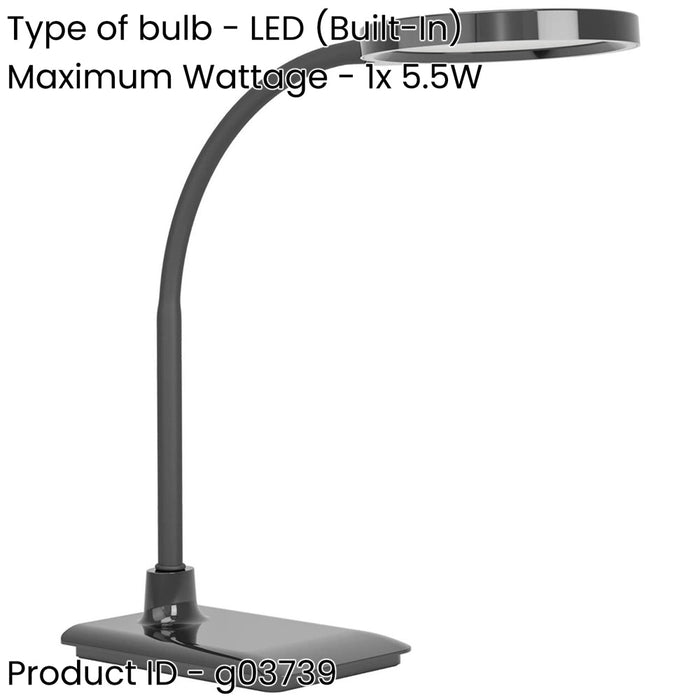 Stylish Modern Black LED Table Lamp for Indoor Home Decor