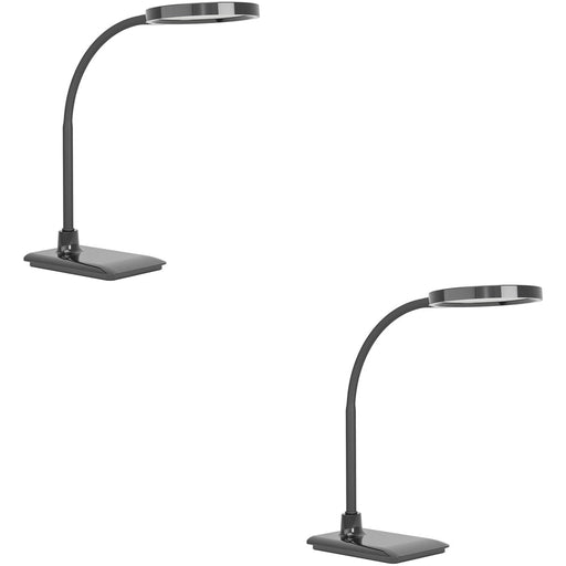 2 PACK Stylish Modern Black LED Table Lamp for Indoor Home Decor