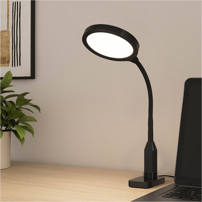 2 PACK Stylish Modern Black LED Table Lamp for Home Decor and Indoor Lighting