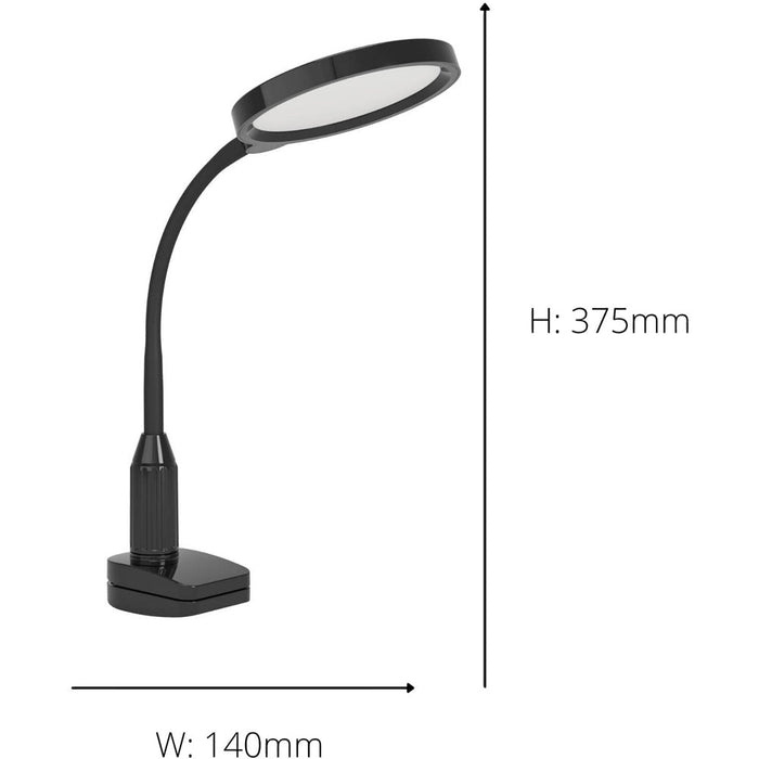 2 PACK Stylish Modern Black LED Table Lamp for Home Decor and Indoor Lighting