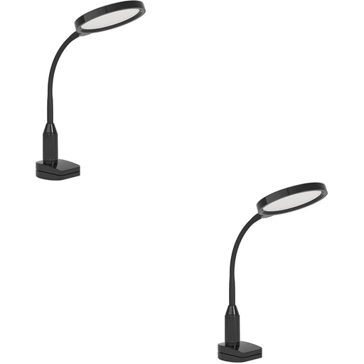 2 PACK Stylish Modern Black LED Table Lamp for Home Decor and Indoor Lighting