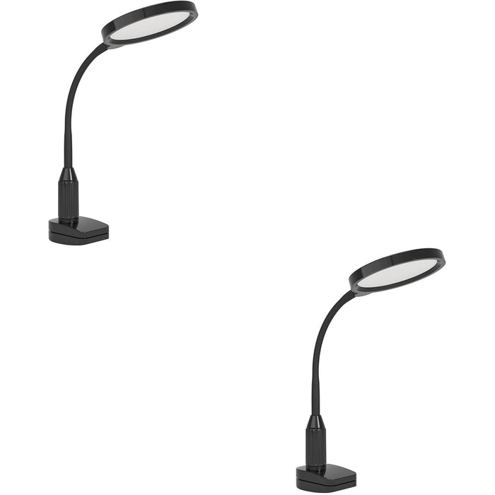 2 PACK Stylish Modern Black LED Table Lamp for Home Decor and Indoor Lighting