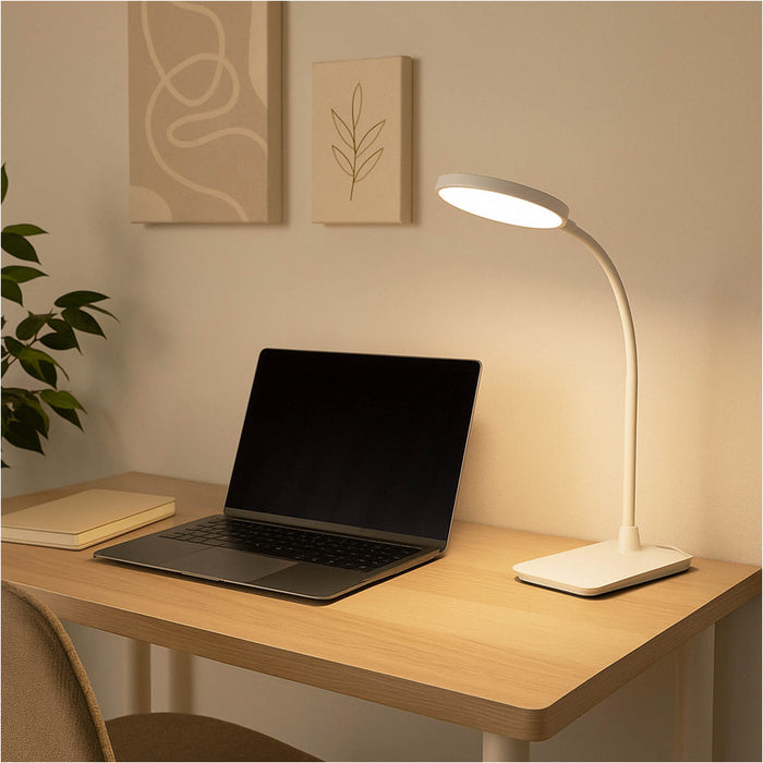 2 PACK Stylish Modern White LED Table Lamp for Home Decor and Illumination