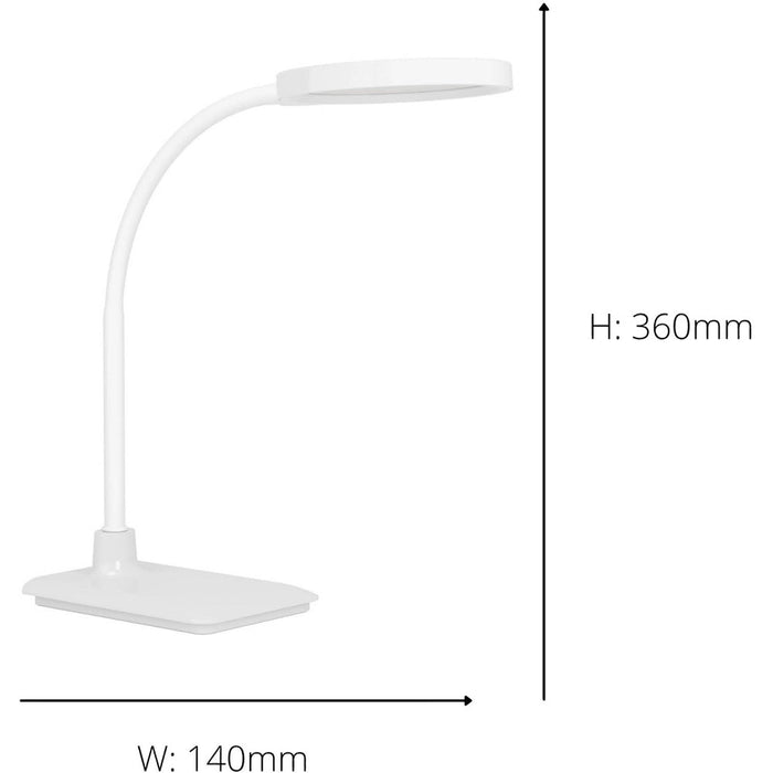 2 PACK Stylish Modern White LED Table Lamp for Home Decor and Illumination