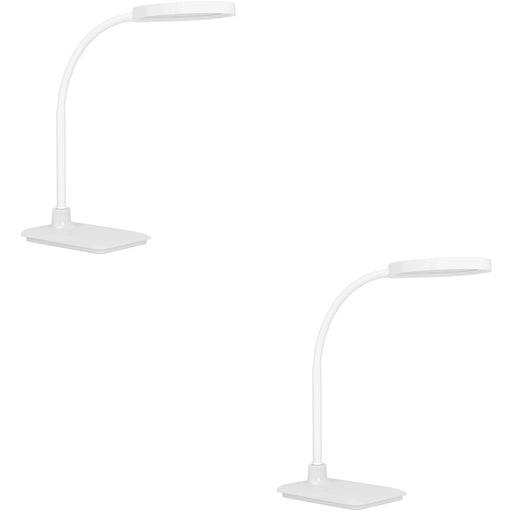 2 PACK Stylish Modern White LED Table Lamp for Home Decor and Illumination