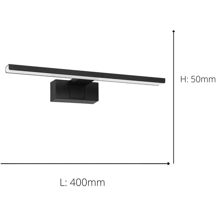 2 PACK Sleek 60cm LED Bathroom Wall Light with Modern Black Mirror Design