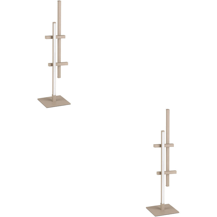 2 PACK Sandy Finish Modern Design LED Table Lamp for Stylish Indoor Home Lighting