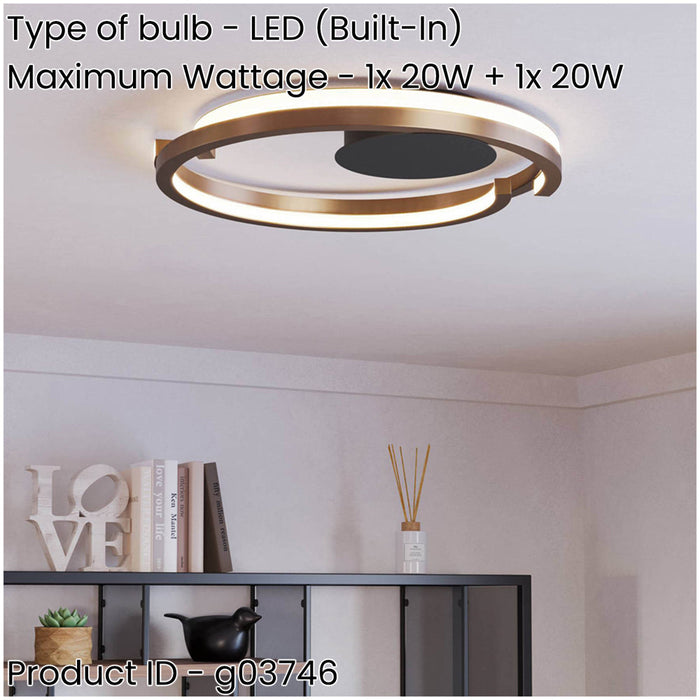 Stylish Modern Bronze and Black LED Ceiling Light for Indoor Spaces