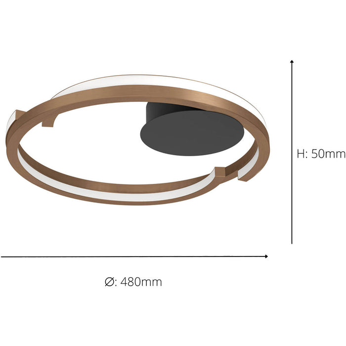 Stylish Modern Bronze and Black LED Ceiling Light for Indoor Spaces