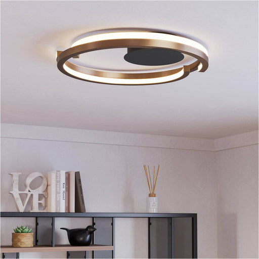 Stylish Modern Bronze and Black LED Ceiling Light for Indoor Spaces