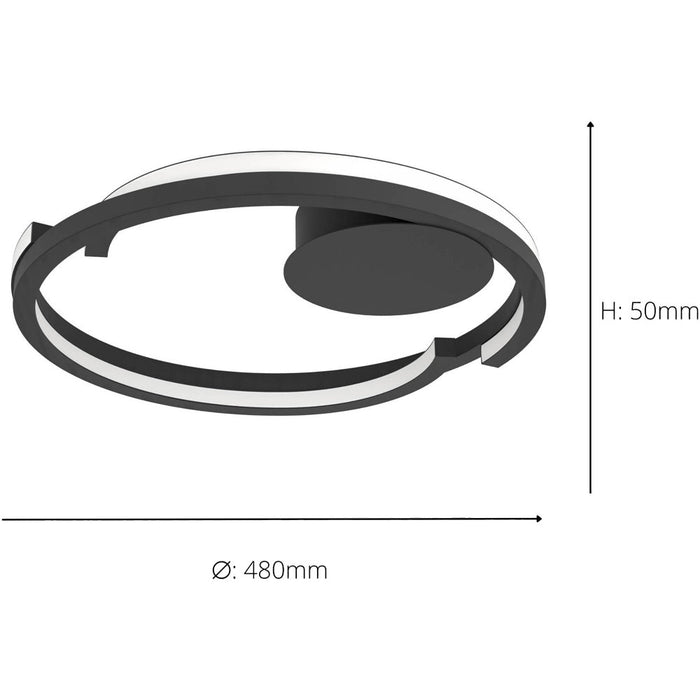 Sleek Modern Black LED Ceiling Light for Indoor Spaces Stylish Semi Flush Design