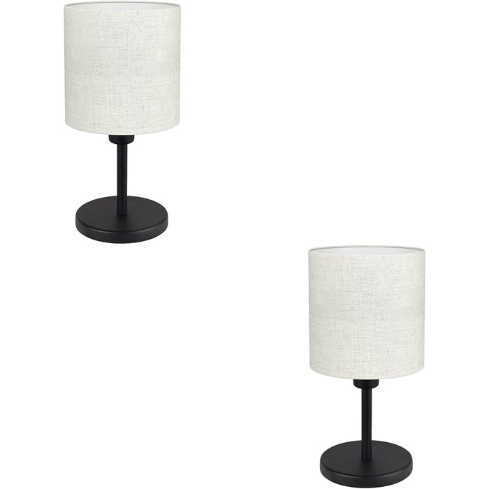 2 PACK Stylish Modern Black Table Lamp for Indoor Home Décor