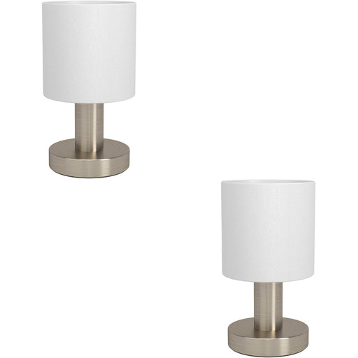 2 PACK Sleek Modern Satin Nickel Table Lamp for Stylish Indoor Lighting
