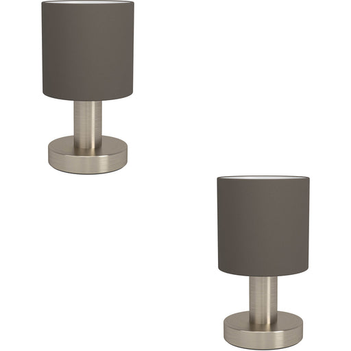 2 PACK Stylish Modern Satin Nickel Table Lamp for Elegant Home Lighting