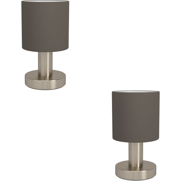 2 PACK Stylish Modern Satin Nickel Table Lamp for Elegant Home Lighting