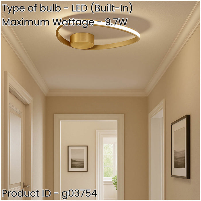Stylish Brushed Brass LED Ceiling Light for Modern Indoor Spaces
