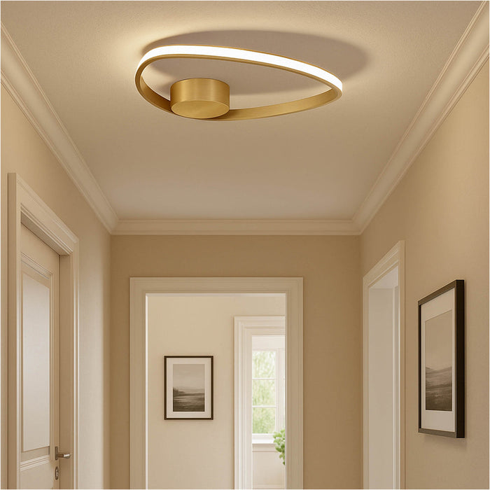 Stylish Brushed Brass LED Ceiling Light for Modern Indoor Spaces