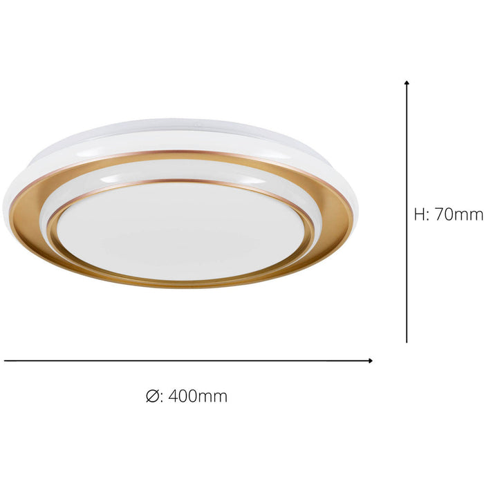 Elegant 40cm Gold Coloured LED Ceiling Light for Modern Indoor Spaces