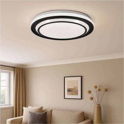 Stylish 40cm Black LED Ceiling Light for Modern Indoor Spaces