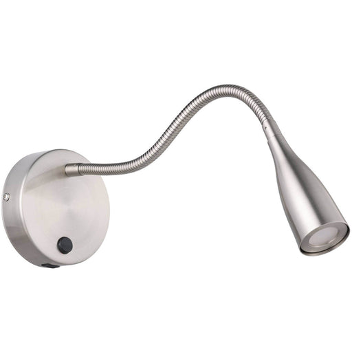 Sleek Satin Nickel Wall Light Modern LED Indoor Lighting Fixture