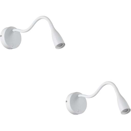 2 PACK Stylish Modern White LED Table Lamp for Indoor Home Décor